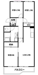パラシオン西谷 3LDKの間取図画像