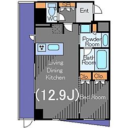 ガーラ・プレシャス三軒茶屋 1階1LDKの間取り