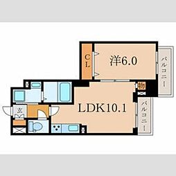 クアトロコパン駒込 5階1LDKの間取り