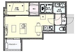 KLEIS北越谷 1LDKの間取図画像