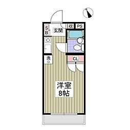 リュミエ堀之内 ワンルームの間取図画像