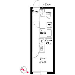 ル・クール渋谷本町 1Kの間取図画像