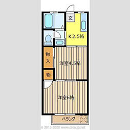 田中ハイツ 2Kの間取図画像