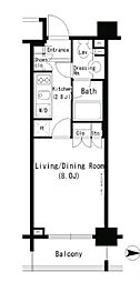 パークアクシス浜松町 1Kの間取図画像