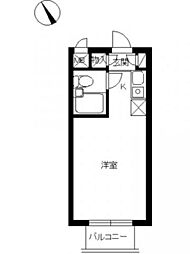 スカイコート田端 ワンルームの間取図画像