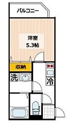 Semplice中台 1Kの間取図画像