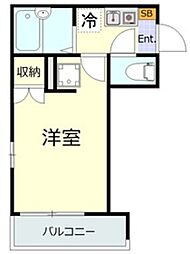 Glanz町屋アネックス 1階1Kの間取り
