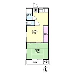 山本荘（友丘） 1階1LDKの間取り