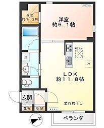 PEONY NOGATA 1LDKの間取図画像