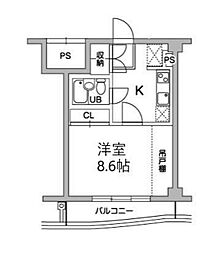 京王相模原線 稲城駅 徒歩3分の賃貸マンション 1階1Kの間取り