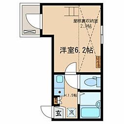マーレ大森町 3階1Kの間取り