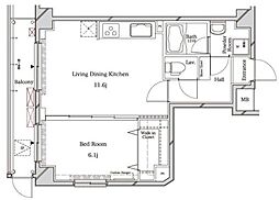 ラフィスタ中野鷺宮 1LDKの間取図画像