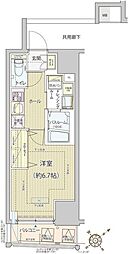 レビスタ白金高輪 11階1Kの間取り