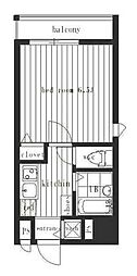 CYNTHIA　FOUR-D　HATAGAYA 4階1Kの間取り
