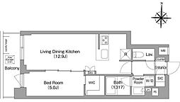 コンフォリア・リヴ永福町 1LDKの間取図画像