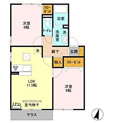サンパーク2E 2LDKの間取図画像