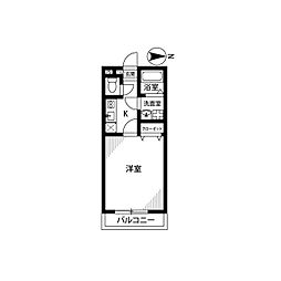 アムールラマージュ 1Kの間取図画像