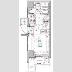 CREVISTA大井町 1Kの間取図画像