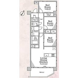 N-stage船堀 2階3LDKの間取り