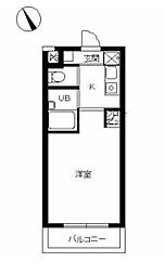 スカイコート新宿新都心第2 5階1Kの間取り