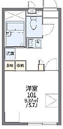 レオパレスTAKAKI 1Kの間取図画像
