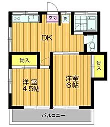 いずみコーポ 1階2DKの間取り