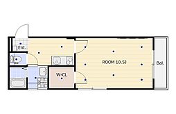 第一下前マンション 1Kの間取図画像