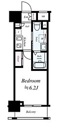 コンシェリア・デュー池袋 15階1Kの間取り