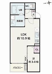 Jack kitauchiI 1LDKの間取図画像