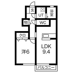 シャルマンヴィラ 1LDKの間取図画像