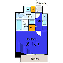 都営浅草線 戸越駅 徒歩5分の賃貸マンション 5階1Kの間取り