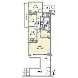 ジークレフ石神井公園 3LDKの間取図画像