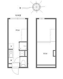 マルバ北赤羽 ワンルームの間取図画像