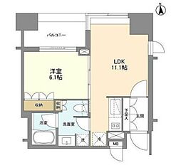 ラサンテ麻布十番 10階1LDKの間取り