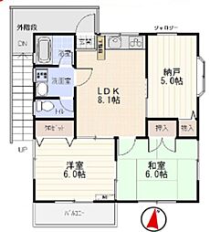 コーポ幸 2階2SLDKの間取り