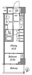 アークマーク志茂Sta. 1DKの間取図画像