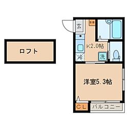 ソイ・メゾン梅田 2階1Kの間取り