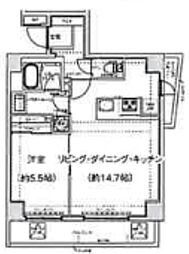 スパシエ幡ヶ谷 5階1LDKの間取り