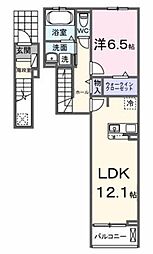 ブリッサ パラシオ 2階1LDKの間取り