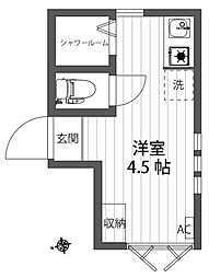 アーバンプレイス方南町駅前 1階ワンルームの間取り
