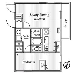 ASTILE三軒茶屋IV 1LDKの間取図画像