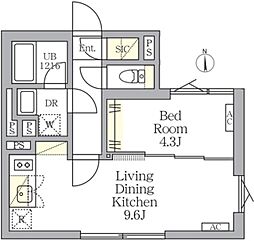 TKS中野新橋 4階1LDKの間取り