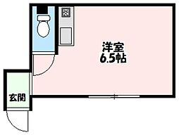 石島コーポ 1階ワンルームの間取り