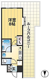 シャインビュー六甲 7階1Kの間取り