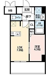 ONLY ONE 神戸三田 1LDKの間取図画像