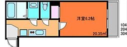 Fille Flats SAKADO RYU 1Kの間取図画像