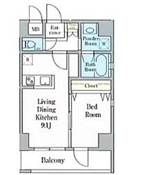 EverGreen豊玉 6階1LDKの間取り