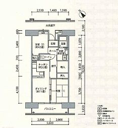 UR都市機構コーポレート上尾仲町 2LDKの間取図画像