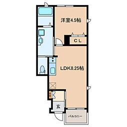 シティハイツ小山-2 1LDKの間取図画像