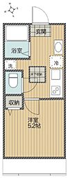 ティブ 1Kの間取図画像